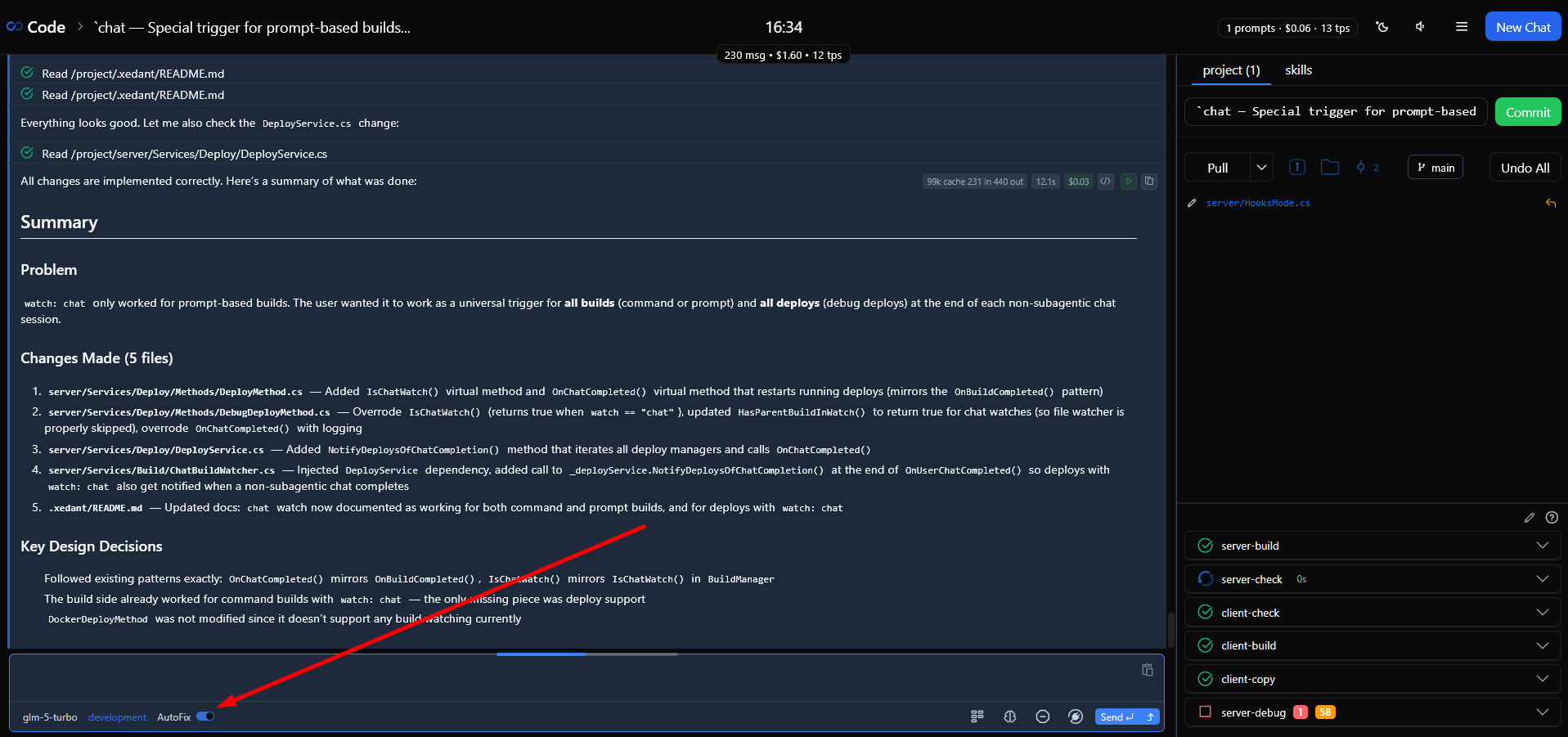 AutoFix toggle