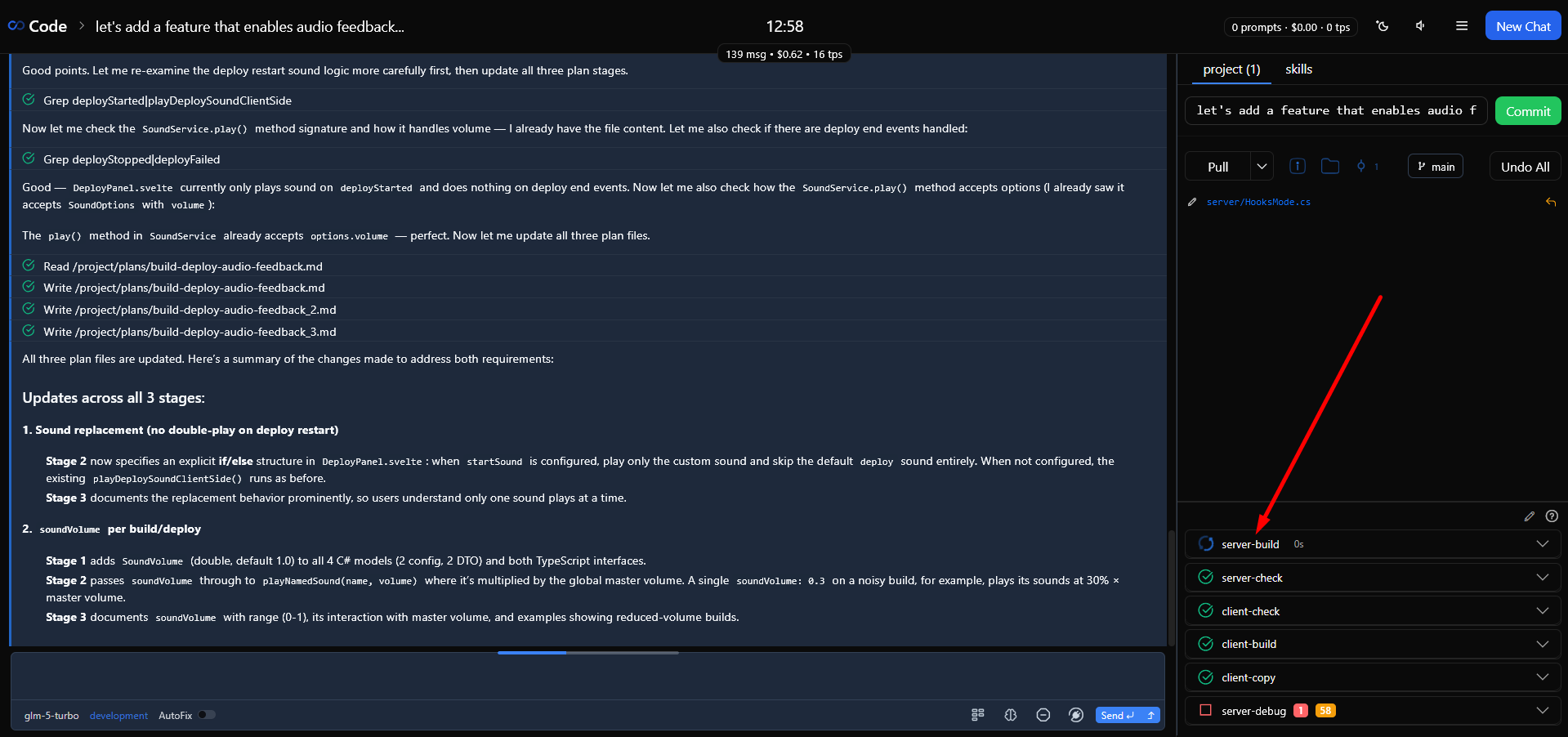 Auto-validation of project file updates