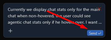 Send to chat button on a board card
