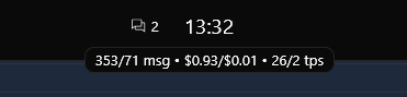 Chat header stats badge collapsed